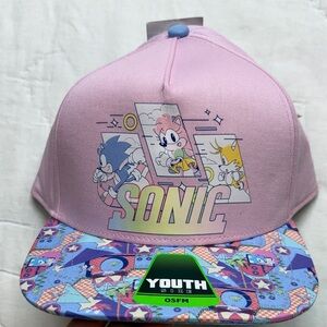Official Bioworld Sonic the Hedgehog Youth Pink Snapback Hat NWT